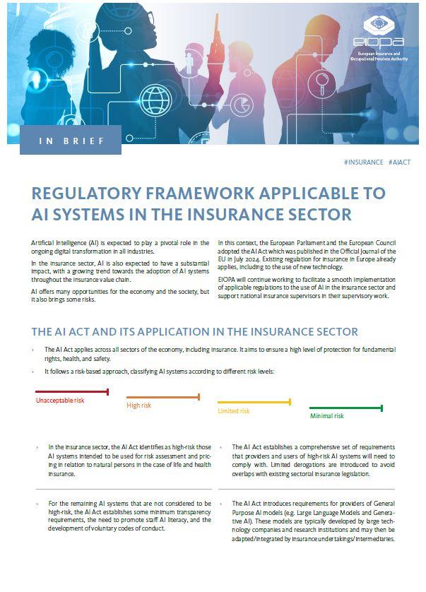 Factsheet on the regulatory framework applicable to AI systems in the insurance sector